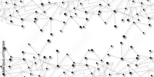 A beautiful Chaotic abstract line seamless pattern .Technology black illustration . Connected lines with dots .graphic background dots with connections for your design, illustration