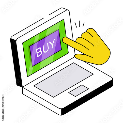 Modern design icon of buy online 