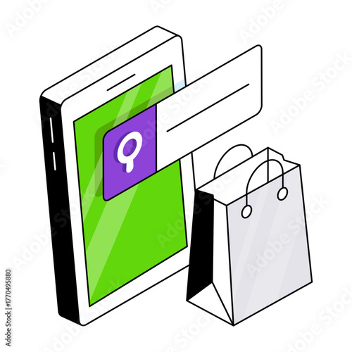 Modern design icon of search shopping 