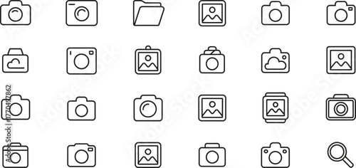 Photography and Camera Icons Set - Camera, Photo, Picture, and More