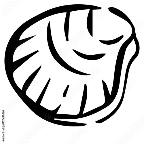 shell aesthetic seafood fish doodle for restaurant menu