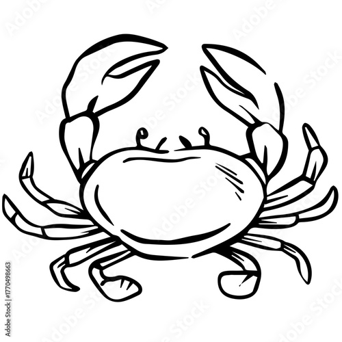 crabs aesthetic seafood fish doodle for restaurant menu
