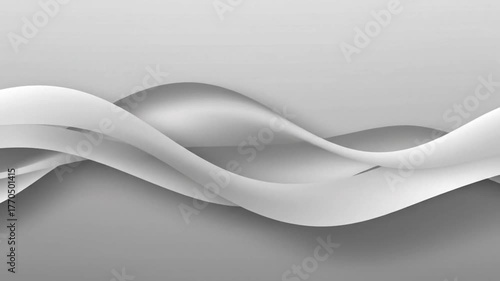 Wallpaper Mural A flowing, abstract, monochromatic design featuring curving white forms against a gray backdrop Torontodigital.ca