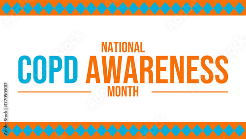 Foto National COPD Awareness Month banner design in clean modern style on white backg