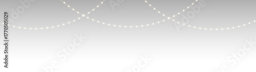 png glowing garland light string decoration for christmas card