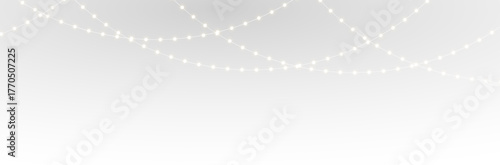 png festive led garland border with gold bulbs and ribbon glow