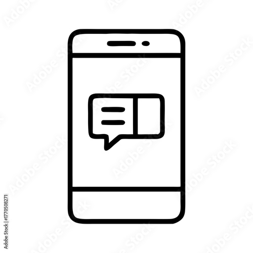 Smartphone with messaging app notification on screen  