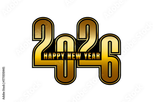 Happy new year Golden text background Design.