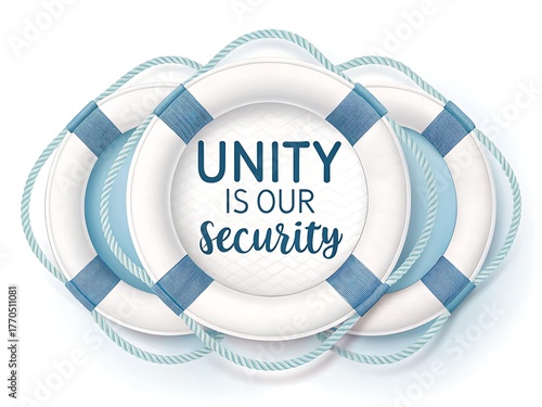 Circular Lifebuoy Rings Representing Unity and Security