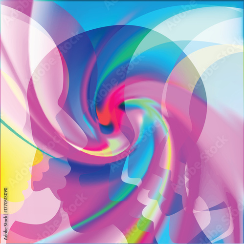 Man profile head. Headache, schizophrenia, mental health concept. Vector Illustration.