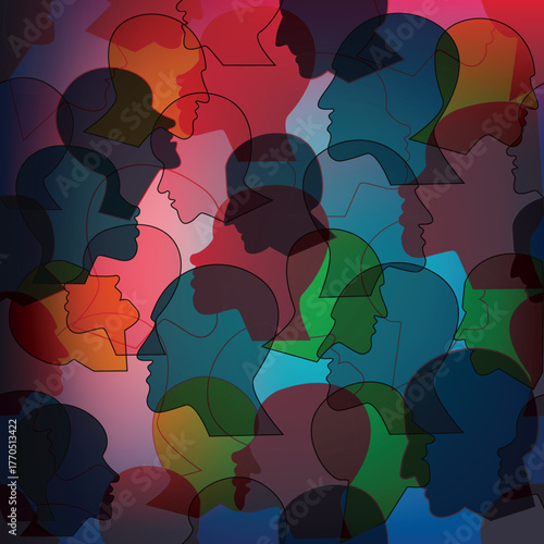 People seamless pattern. Vector background.