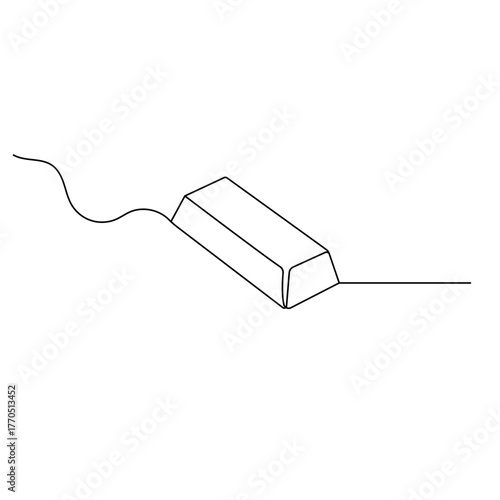 Gold bar icon  continuous one line drawing  outline vector illustration