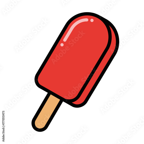 Red ice pop on a stick