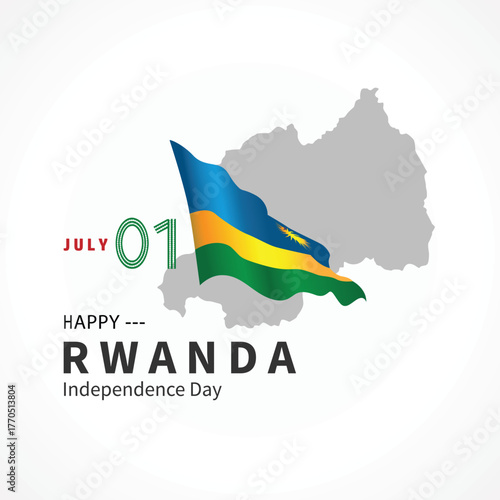 Rwanda Independence Day post illustration on whtie background