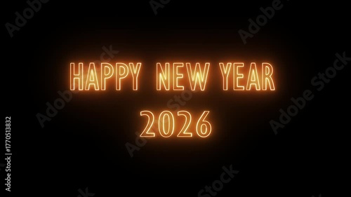 on a black background, Happy New Year 2026 Celebration with Fireworks.