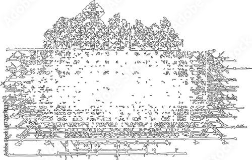 Clustered cells structure showing compact rounded outlines creating a dense interlinked organic arrangement.