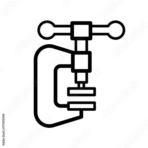 Woodworking c-clamp  -  vector icon