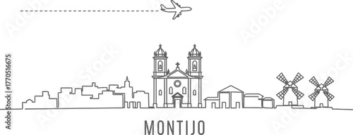 Montijo Skyline with Airplane