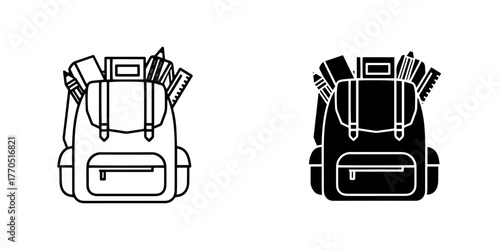 Backpack with school supplies