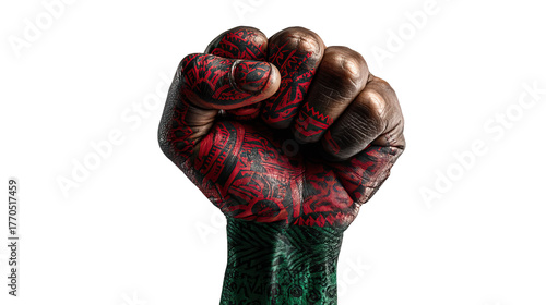 African Colors Strong Symbolic Design on Transparent Background – Representation of Pride, Heritage, and Cultural Unity