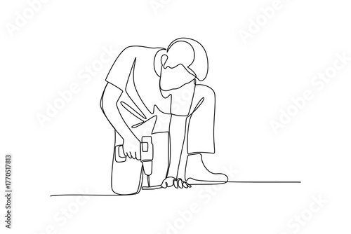 Simple continuous line of property development. Simple line, creativity, vector.