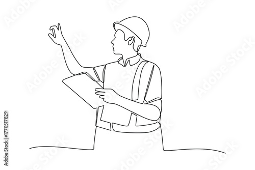 Simple continuous line of property development. Simple line, creativity, vector.