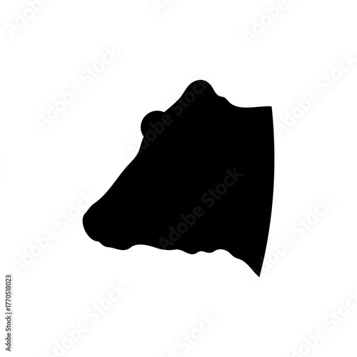 Black angus cattle head silhouette vector flat illustration design.