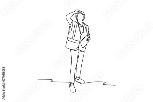 Simple continuous line of property development. Simple line, creativity, vector.