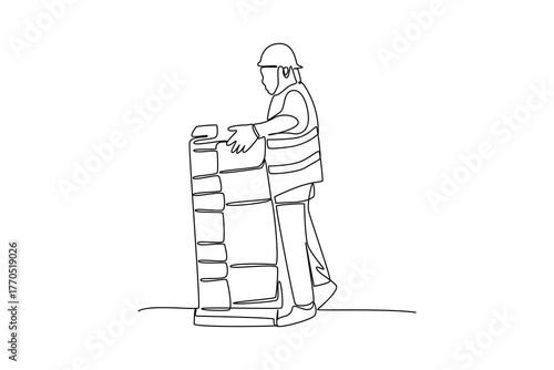 Simple continuous line of property development. Simple line, creativity, vector.