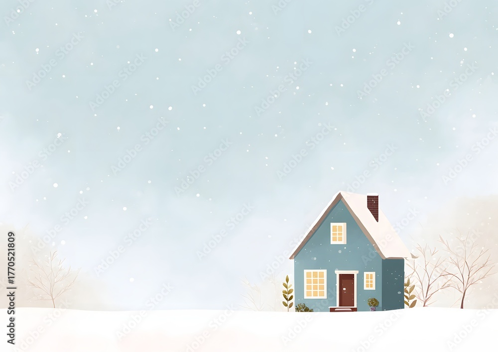Fototapeta premium minimal cozy winter home background vector