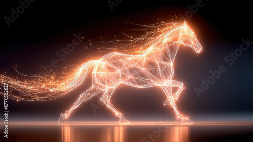 Running red fire horse, Chinese New Year symbol