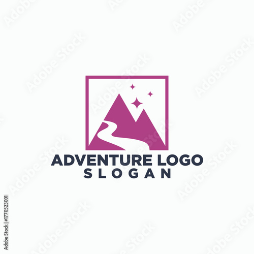 mount vintage logo design vector, outdoor sport logo concept, adventure icon design