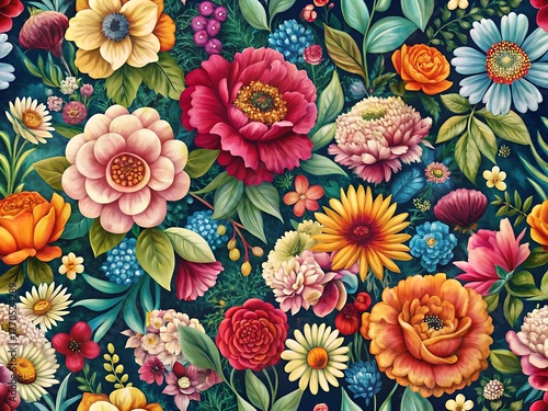 Floral arrangement with colorful blossoms