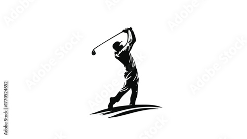 Golfer Swing Silhouette Vector Illustration