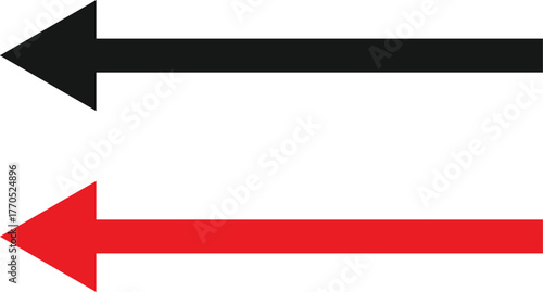 red pointing left arrow. Direction arrows symbol. directional arrows sign. leftward Red Arrow