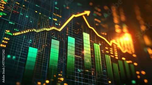 Stock trading data gains visualization high resolution picture