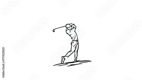 Golfer Swing Silhouette Vector Illustration