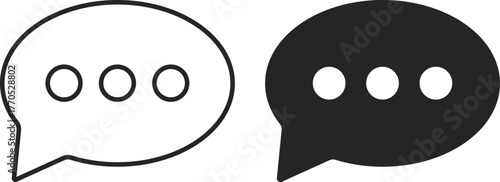 Message icon set line and bold style. Chat discussion symbol. online conversation Speech bubble. chat bubbles icons collection