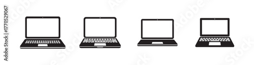 Laptop vector icons, laptop monitor screen flat icon, Laptop flat icon for websites, Vector illustration EPS 10.