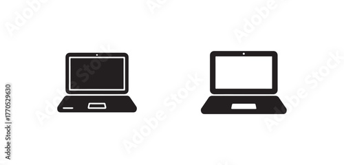 Laptop flat icon, simple laptop symbol icon, laptop icon collection, Vector illustration EPS 10.