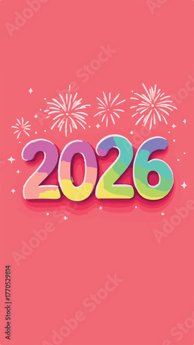 Colorful 2026 Happy New Year Celebration Design