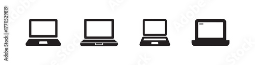 Laptop flat icon, simple laptop symbol icon, laptop icon collection, Vector illustration EPS 10.
