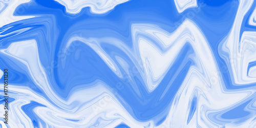 Abstract Blue and White Wavy Pattern. Abstract liquid blue background, can be used for background or wallpaper. abstract Beautiful blue and white Liquid Marble Swirl texture Background or wallpaper.	