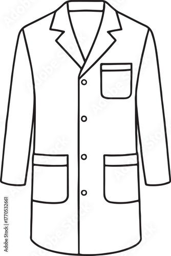 a Classic White Lab Coat with Pockets and Button Closure for Medical Professionals