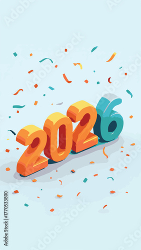 Colorful 2026 Happy New Year Celebration Design