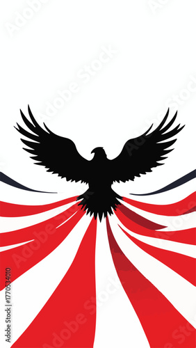 American Eagle with Flag Background Patriotic Illustration