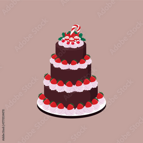 Vector illustration of Christmas cake