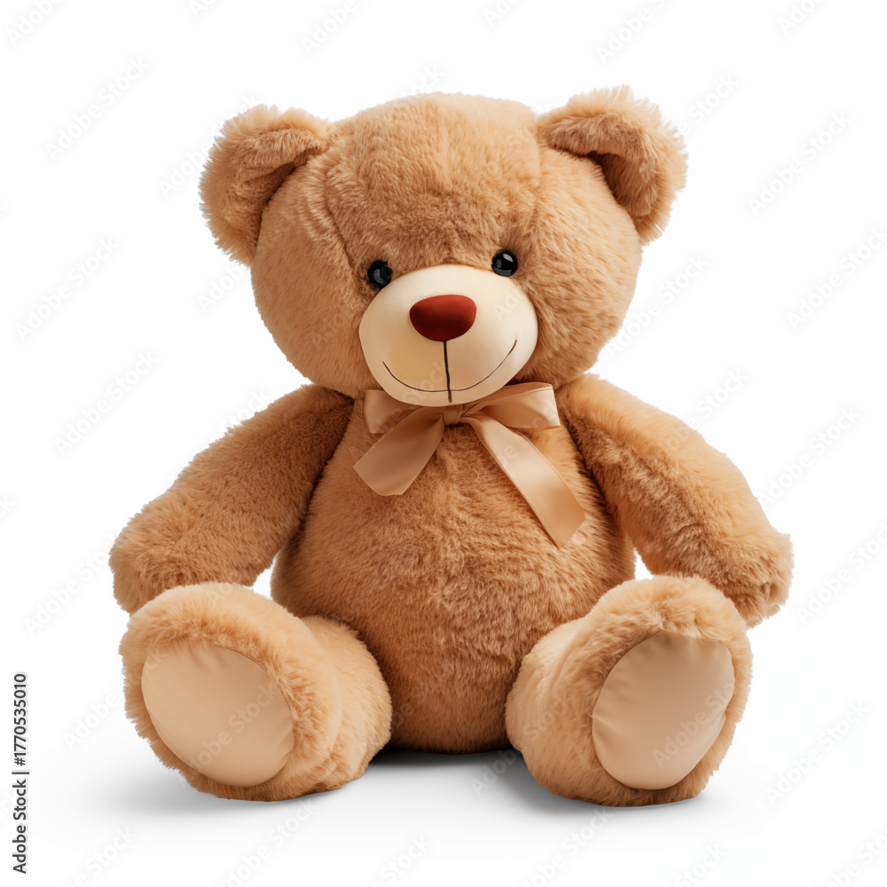 Obraz premium Big Teddy bear gift isolated on white background