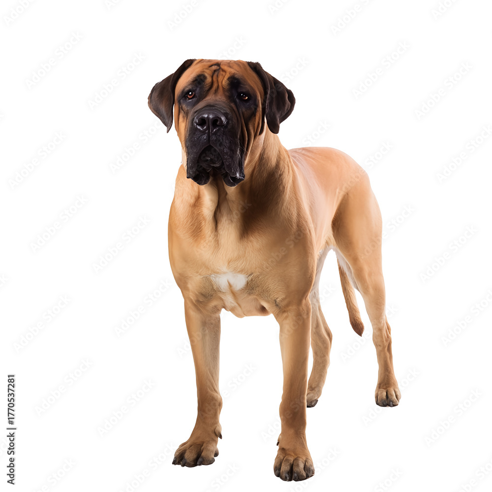 Obraz premium Boerboel dog photographed from the front on a seamless white background