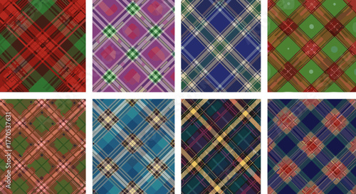 Explore diverse tartan plaid patterns for textile design and scottish heritage inspiration featuring vibrant colors